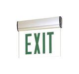 Nora Lighting NX-811-LEDGCA Surface Adjustable LED Edge-Lit Exit Sign 2-Circuit Single Face / Clear Acrylic Green Letter Color Aluminum Finish