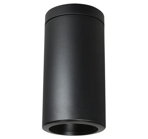 Nora Lighting NYLI-6SI1BBB 6 Inch Medium Base Incandescent LED Surface Light Cylinder Incandescent Lamp (300W max.) Black / Black Flange / Black Cylinder Finish Reflector