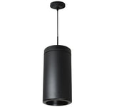 Nora Lighting NYLS-6C1135DBB1-AC 12W 6 Inch Sapphire I Cylinder Wall mount Comfort Dim Reflector with Aircraft Cable 850lm 3500K Diffused Clear / Black Flange Finish with Black Cylindrical Finish
