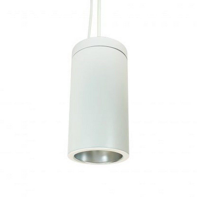 Nora Lighting NYLS2-6P15135MDWW6 6 Inch High Performance Sapphire II Cylinder Pendant Mounted 1500lm / 18W 3500K Medium Beam Spread Diffused Clear Reflector / White Flange White Cylinder 120-277V 0-10V