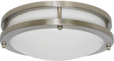 ELCO Lighting ELD21440W Darby LED High Lumen Decorative Flush Mount Lights 14 Inch 26W 4000K 1820 lm 120V Nickel Finish