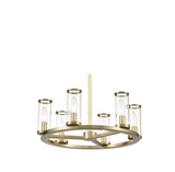 Alora Lighting CH309006NBCG Revolve 6 Light 17 Inch Wide Taper Candle Chandelier Natural Brass Finish