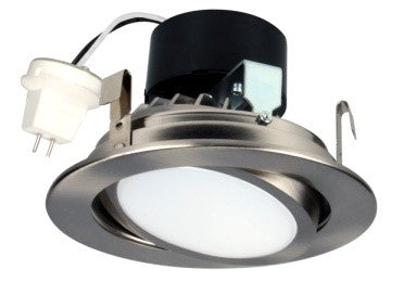 4 Inch Bi-Pin Gimbal Low Voltage Adjustable 4k Satin Nickel Finish