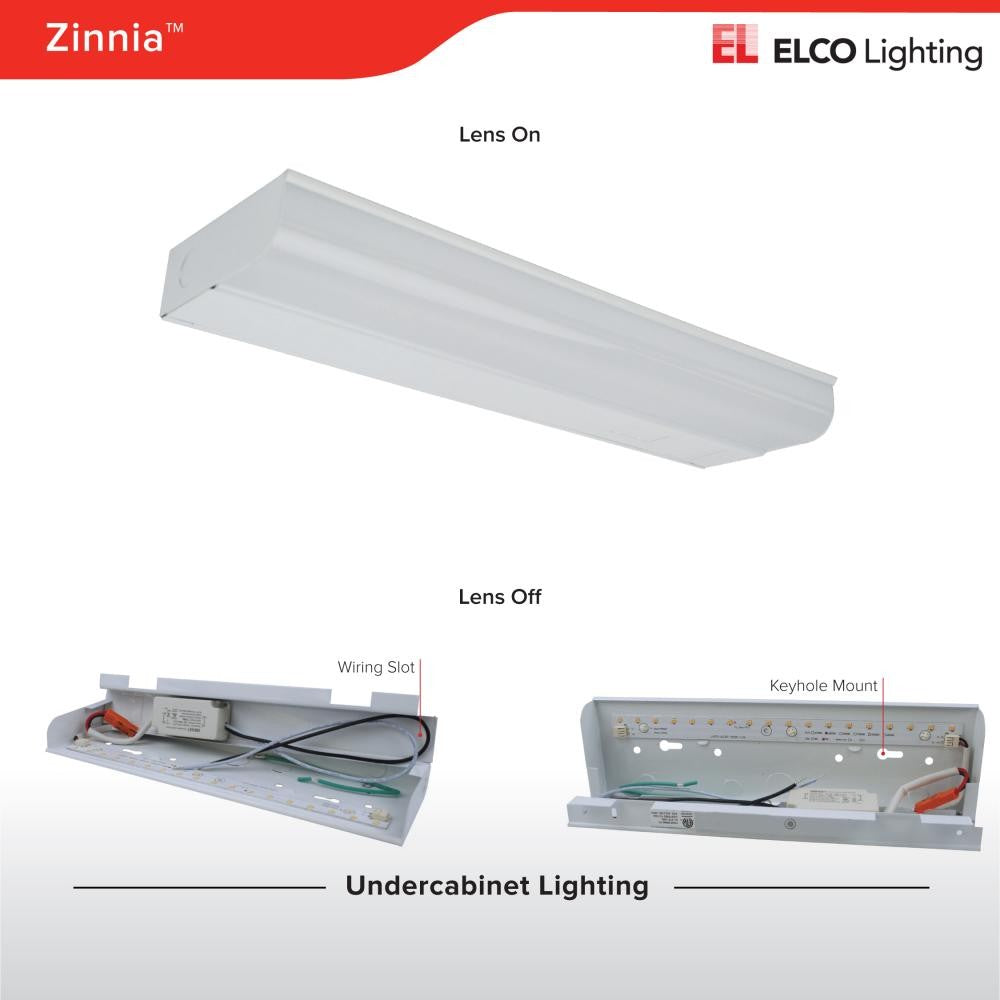 ELCO Lighting EUM45W Zinnia LED Undercabinet Lights 42 1/4 Inch 20W 3000K 1800 lm 120V White Finish