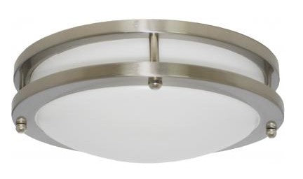 ELCO Lighting ELD11230W Darby LED Standard Lumen Decorative Flush Mount Lights 12 Inch 18W 3000K 1350 lm 120V Nickel Finish