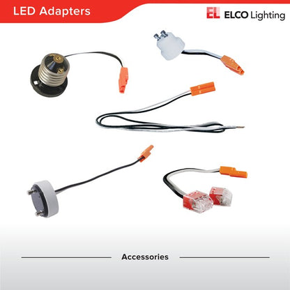 ELCO Lighting PSA30 LED Adapters Socket adapter. Med. base to Ideal LED Connector