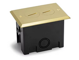 Lew Electric PB1-SPB 1 Duplex 15A Power Plastic Floor Box With Screw Plugs - Brass Cover