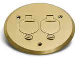 Lew Electric PBR-FPB 1 Duplex Flip Lid Round Cover For PBR-1 Floor Box- Brass Finish