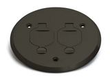 Lew Electric PBR-FPDB 1 Duplex Flip Lid Round Cover For PBR-1 Floor Box- Dark Bronze Finish