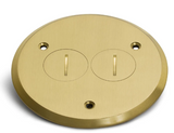 Lew Electric PBR-SPB 1 Duplex Screw Plug Round Cover For PBR-1 Floor Box- Brass Finish