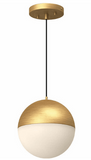 Kuzco Lighting PD11708-BG 8 inch Monae Modern LED Pendant Drop Ceiling Light, Brushed Gold Finish