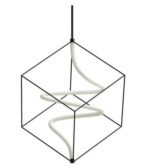 Kuzco Lighting PD29226-BK 26 inch Script Modern LED Pendant Ceiling Light, Black Finish