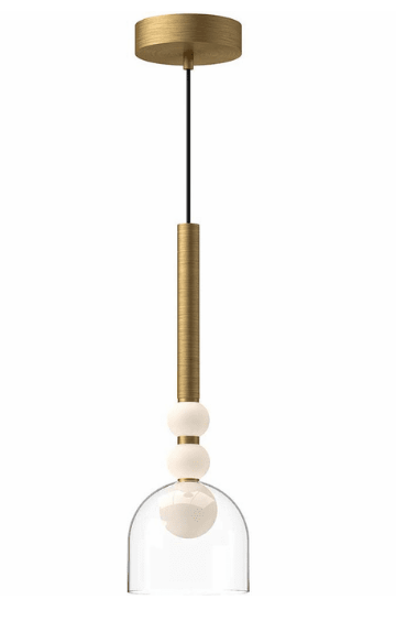 Kuzco Lighting PD30505-BG/CL 6 inch Rise Dome Contemporary LED Pendant Ceiling Light, Brushed Gold /Clear Finish