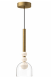 Kuzco Lighting PD30505-BG/CL 6 inch Rise Dome Contemporary LED Pendant Ceiling Light, Brushed Gold /Clear Finish