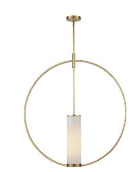Alora Lighting PD309130NBOP LED Amor 1 Light 31 inch Pendant Ceiling Light in Natural Brass Opal Finish