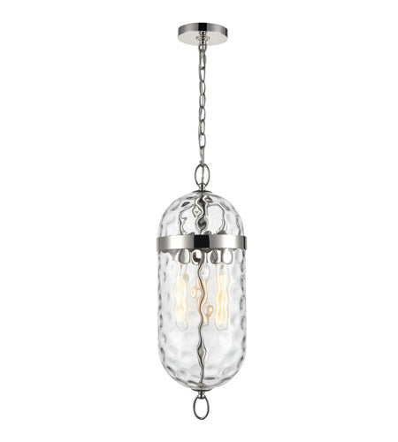 Alora Lighting PD310603PNWC Capsula 3 Light 8 inch Nickel Pendant Ceiling Light
