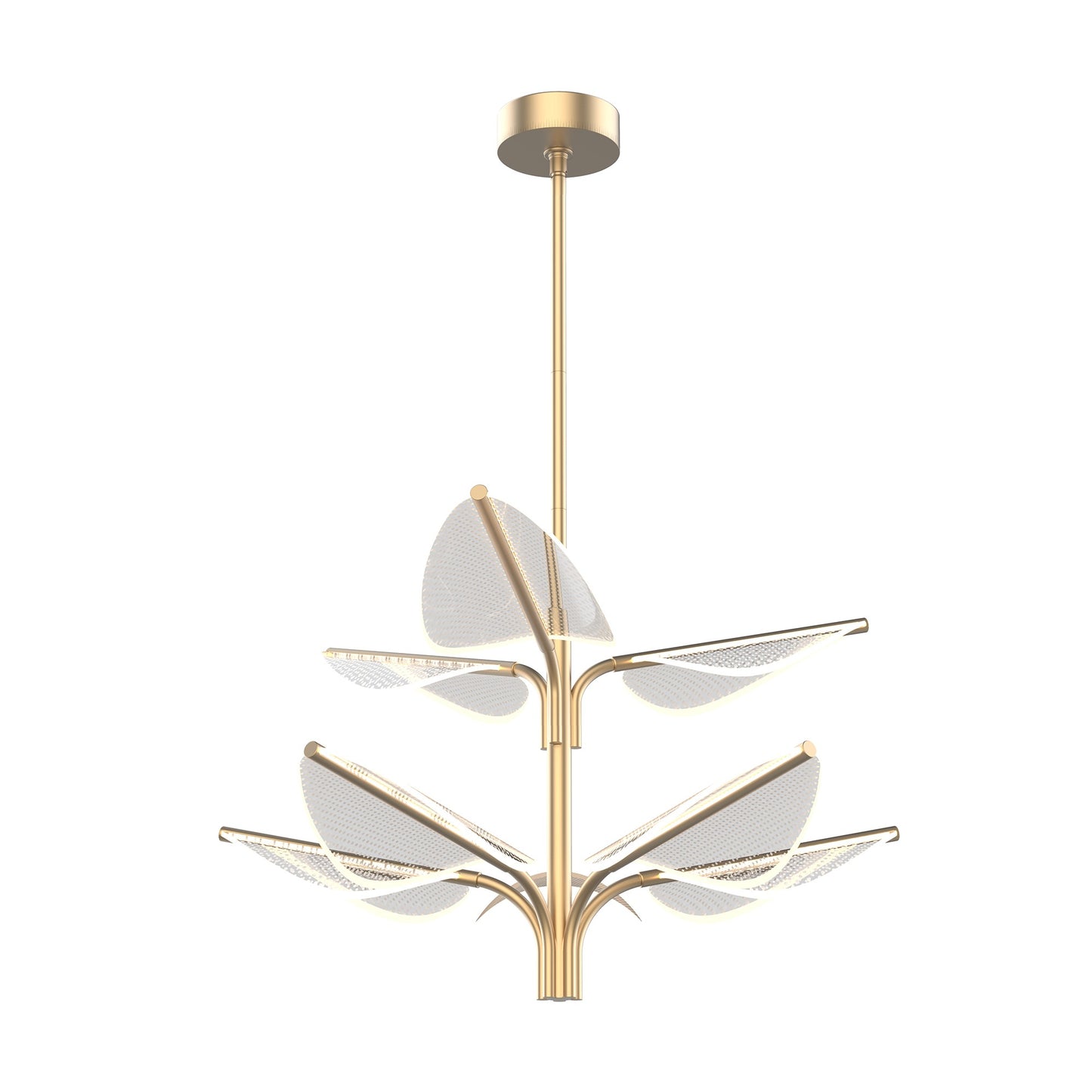 Alora Lighting PD321132NB Flora LED Two Tier Pendant Ceiling Light Brass Finish