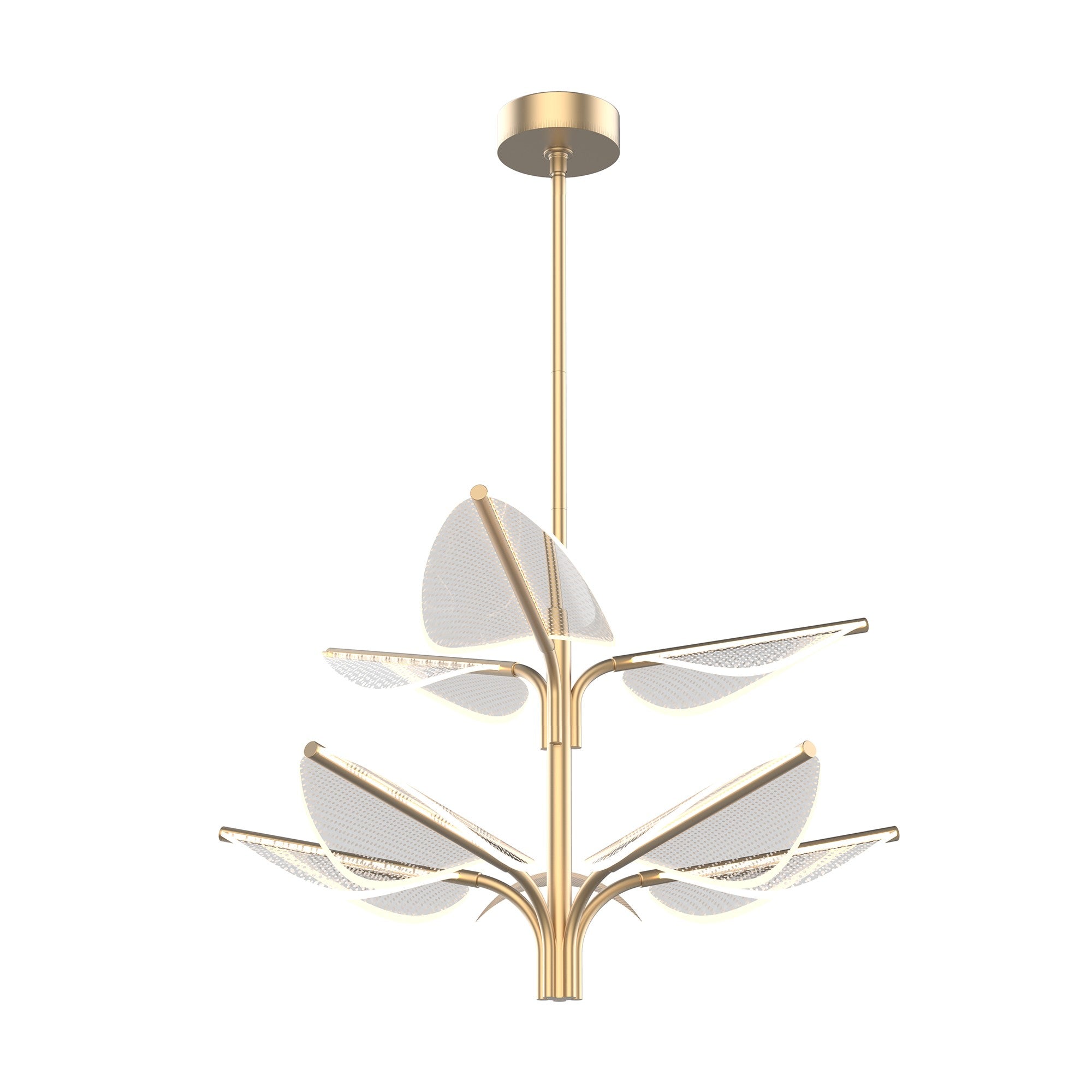 Alora Lighting PD321132NB Flora LED Two Tier Pendant Ceiling Light Brass Finish