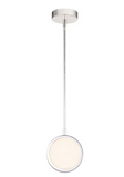 Alora Lighting PD325106PNAR Blanco Mini 7.5 Inches Modern Alabaster Glass LED Mini Hanging Ceiling Light, Polished Nickel Finish