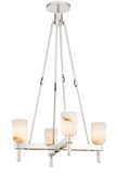 Alora Lighting PD338422PNAR Lucian 22 Inches Modern Multi-LED Alabaster Glass Pendant Ceiling Light, Polished Nickel Finish