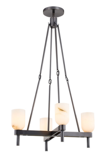 Alora Lighting PD338422UBAR Lucian 22 Inches Modern Alabaster Glass Multi-LED Pendant Ceiling Light, Urban Bronze Finish