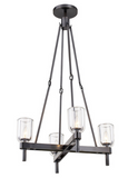 Alora Lighting PD338422UBCC Lucian 22 Inches Modern Crystal Glass Multi-LED Pendant Ceiling Light, Urban Bronze Finish