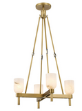 Alora Lighting PD338422VBAR Lucian 22 Inches Modern Alabaster Glass Multi-LED Pendant Ceiling Light, Vintage Brass Finish