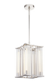 Alora Lighting PD339415PNCR Sabre 11 Inches Wide Modern Crystal Clear LED Pendant Ceiling Light, Polished Nickel Finish