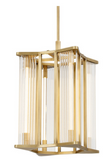 Alora Lighting PD339415VBCR Sabre 11 Inches Wide Modern Crystal Clear LED Pendant Ceiling Light, Vintage Brass Finish