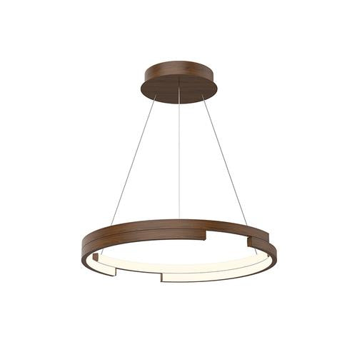 Kuzco Lighting PD52719-WT LED Anello Minor 19 Inch Pendant Ceiling Light Walnut Finish
