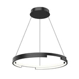 Kuzco Lighting PD52724-BK LED Anello Minor 24 Inch Pendant Ceiling Light Black Finish