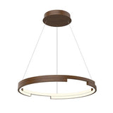 Kuzco Lighting PD52724-WT LED Anello Minor 24 Inch Pendant Ceiling Light Walnut Finish