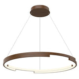 Kuzco Lighting PD52732-WT LED Anello Minor 32 Inch Pendant Ceiling Light Walnut Finish