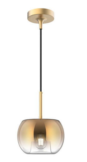Kuzco Lighting PD57508-BG/CP 8 inch Samar Mini Modern LED Pendant Ceiling Light, Copper / Brushed Gold Finish