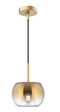 Kuzco Lighting PD57508-BG/CP 8 inch Samar Mini Modern LED Pendant Ceiling Light, Copper / Brushed Gold Finish