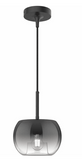 Kuzco Lighting PD57508-BK/SM 8 inch Samar Mini Modern LED Pendant Ceiling Light, Black/Smoked Finish