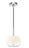 Kuzco Lighting PD57508-CH/OP 8 inch Samar Mini Modern LED Pendant Ceiling Light, Opal / Chrome Finish