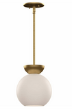 Kuzco Lighting PD59708-BG/OP 8 inch Arcadia Glass Mini Modern LED Pendant Ceiling Light, Gold/Opal Finish