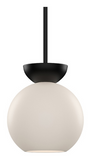 Kuzco Lighting PD59708-BK/OP 8 inch Arcadia Glass Mini Modern LED Pendant Ceiling Light, Opal/ Black Finish