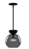 Kuzco Lighting PD59708-BK/SM 8 inch Arcadia Glass Mini Modern LED Pendant Ceiling Light, Smoked / Black Finish