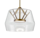 Kuzco Lighting PD61418-CL/BG LED Deco Mini Pendant Light 120V Clear/Brushed Gold Finish