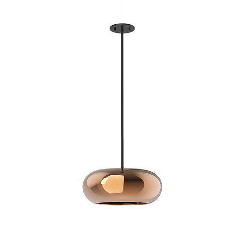Kuzco Lighting PD62014-BK/CP LED Trinity 14 Inch Pendant Ceiling Light Black and Copper Finish