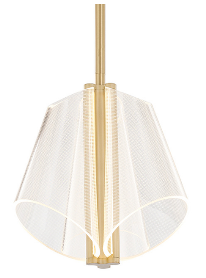 Kuzco Lighting PD62511-BG/LG Mulberry Mini Modern LED Pendant Ceiling Light Guide, Brushed Gold Finish