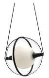 Kuzco Lighting PD76708-BK 8 inch Aries Frost/Clear Modern LED Pendant Ceiling Light, Black Finish