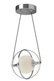 Kuzco Lighting PD76708-CH 8 inch Aries Frost/Clear Modern LED Pendant Ceiling Light, Chrome Finish