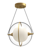 Kuzco Lighting PD76712-BG 12 inch Aries Frost/Clear Modern LED Pendant Ceiling Light, Brushed Gold Finish