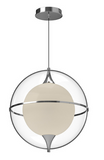 Kuzco Lighting PD76716-CH 16 inch Aries Frost/Clear Modern LED Pendant Ceiling Light, Chrome Finish