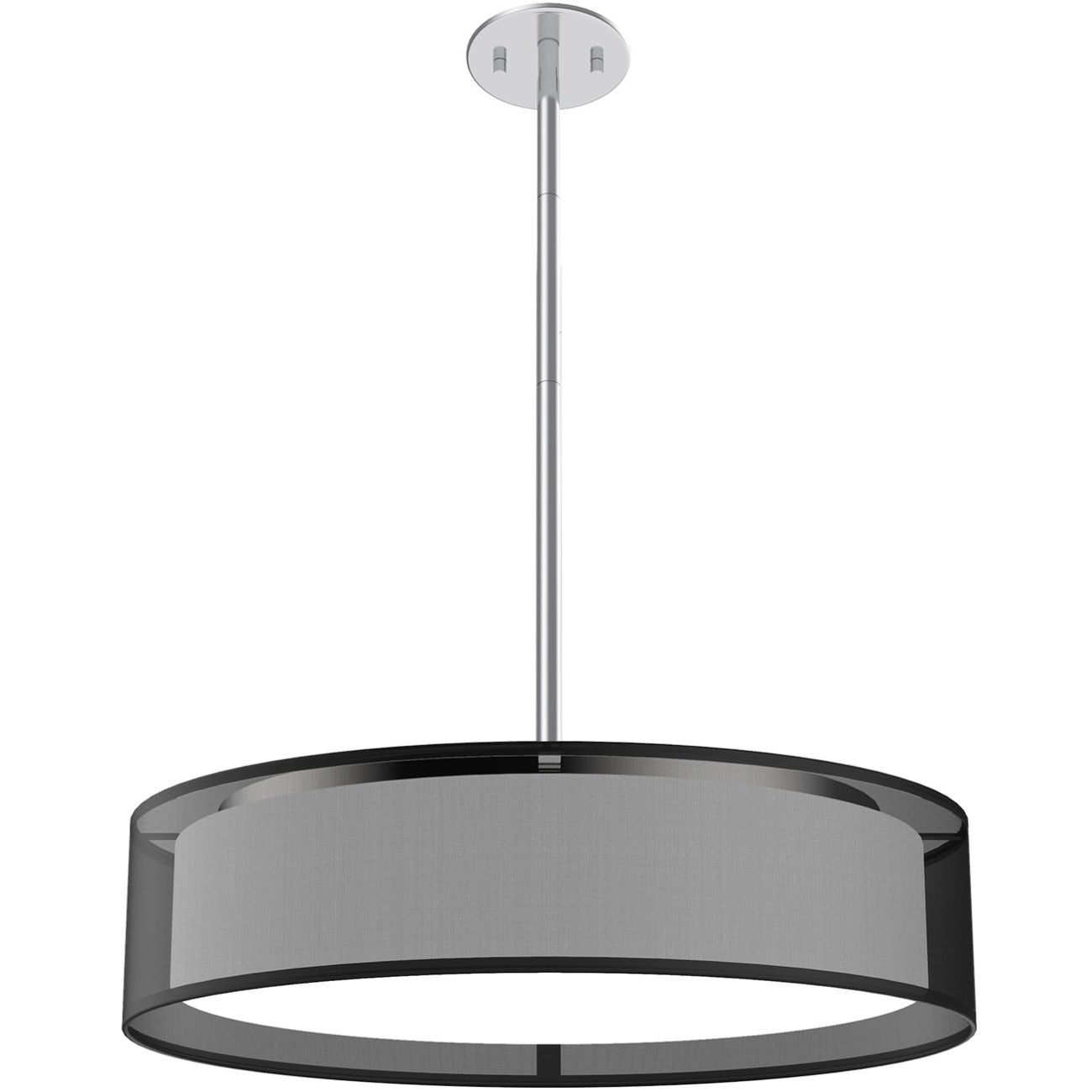 Kuzco Lighting PD7920-BOR LED 20 Inch Dalton Pendant Ceiling Light Black Organza Finish
