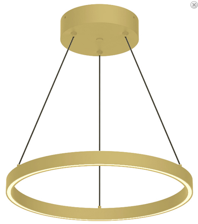 Kuzco Lighting PD87118-BG 18 inch Cerchio Modern LED Pendant Ceiling Light, Brushed Gold Finish
