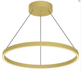 Kuzco Lighting PD87718-BG 18 inch Cerchio Modern LED Pendant White Ceiling Light, Brushed Gold Finish